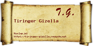 Tiringer Gizella névjegykártya